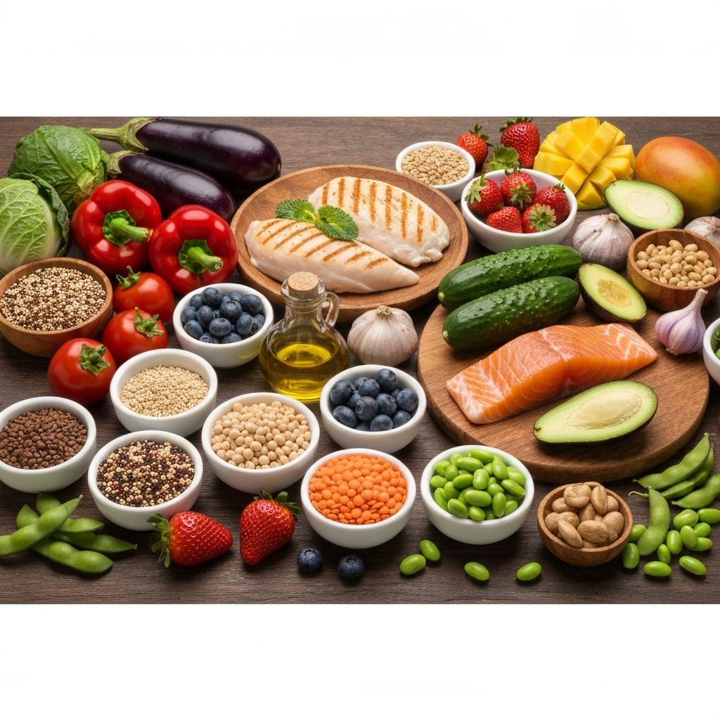 Diverse healthy foods